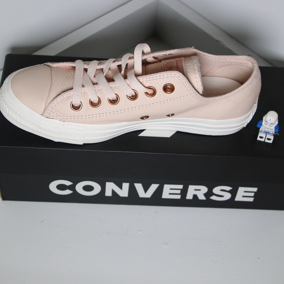 converse rose gold leather